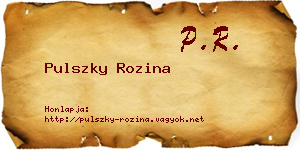 Pulszky Rozina névjegykártya